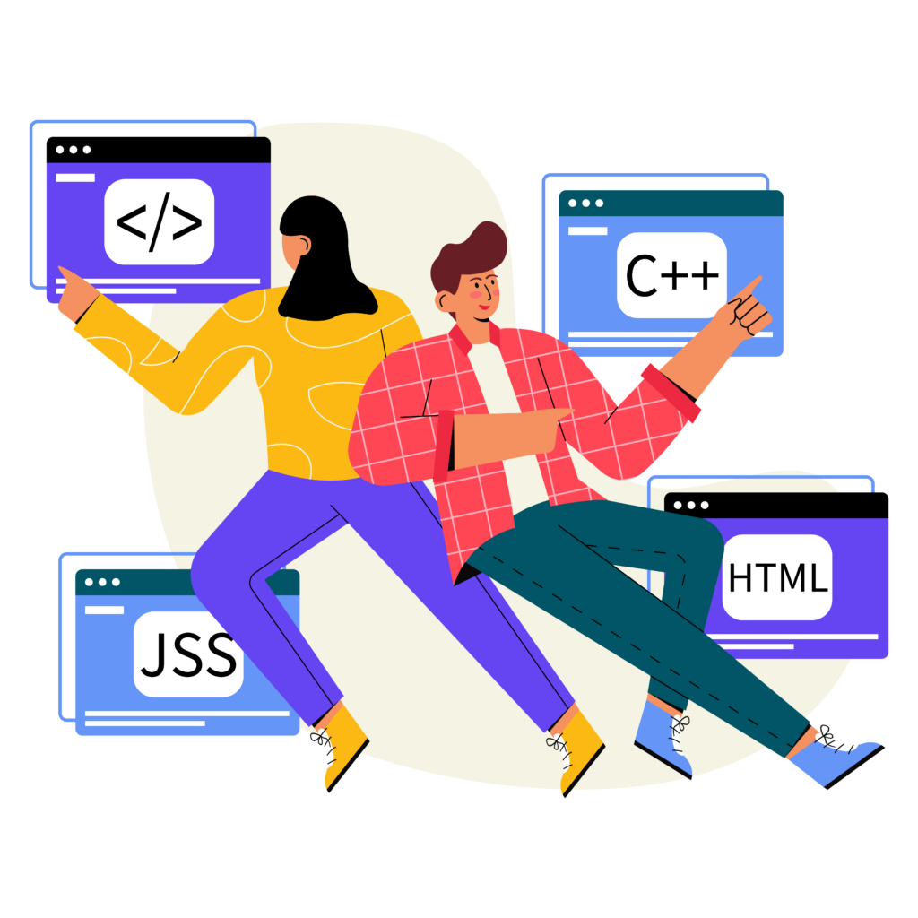 An image supporting front-end development as an important step when creating a web app for your business. 